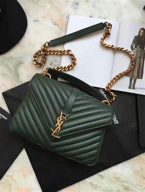 green ysl handbag|ysl green suede bag.